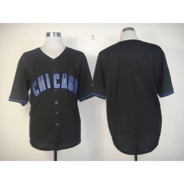 Cubs Blank Black Fashion Stitched Jersey