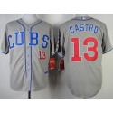 Cubs #13 Starlin Castro Grey Alternate Road Cool Base Stitched Jersey