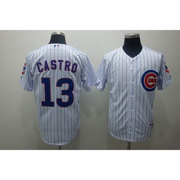 Cubs #13 Starlin Castro Stitched White Jersey