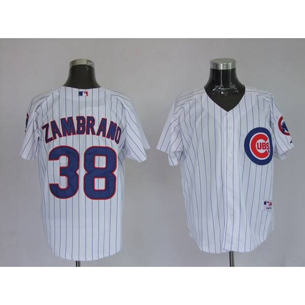 Cubs #38 Carlos Zambrano Stitched White Jersey