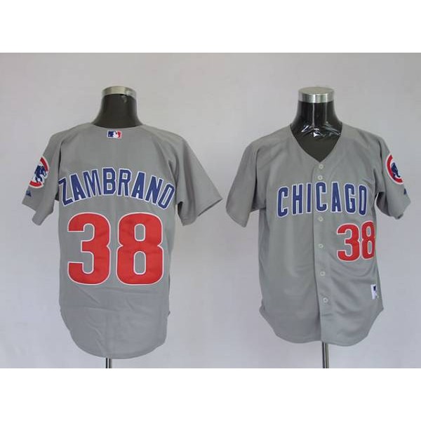 Cubs #38 Carlos Zambrano Stitched Grey Jersey