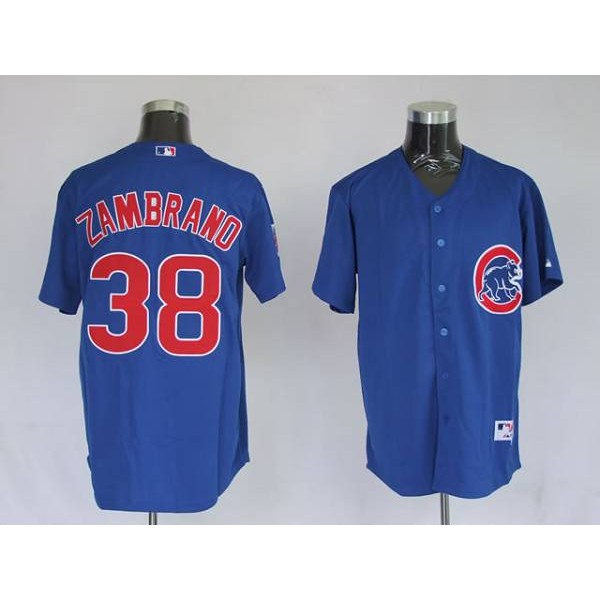 Cubs #38 Carlos Zambrano Stitched Blue Jersey