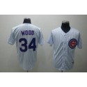 Cubs #34 Kerry Wood Stitched 3-Patch White Jersey