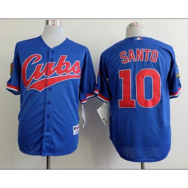 Cubs #10 Ron Santo Blue 1994 Turn Back The Clock Stitched Jersey