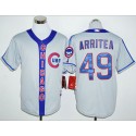 Cubs #49 Jake Arrieta Grey Cooperstown Stitched Jersey