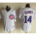 Cubs #14 Ernie Banks White Strip New Cool Base Stitched Jersey