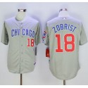 Cubs #18 Ben Zobrist Grey Road Cool Base Stitched Jersey