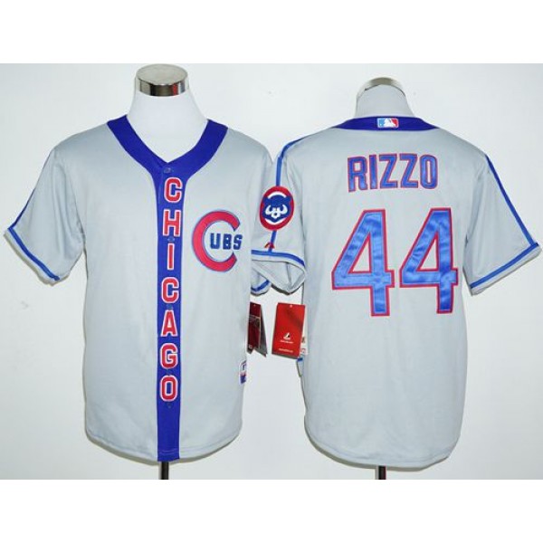 Cubs #44 Anthony Rizzo Grey Cooperstown Stitched Jersey