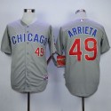 Cubs #49 Jake Arrieta Grey Road Cool Base Stitched Jersey