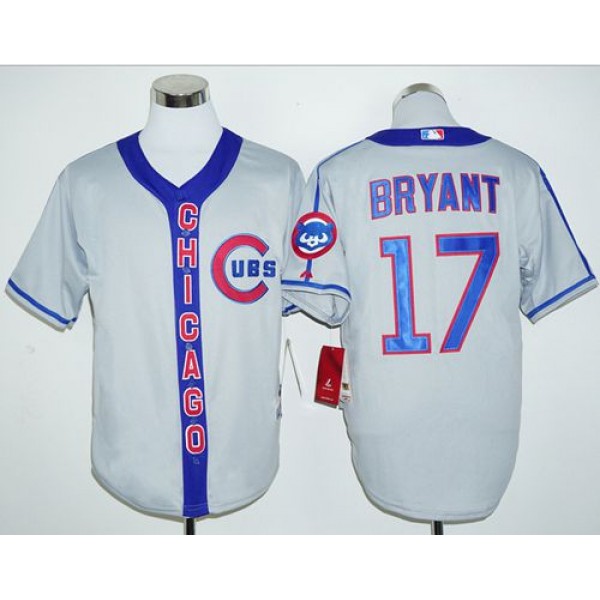 Cubs #17 Kris Bryant Grey Cooperstown Stitched Jersey