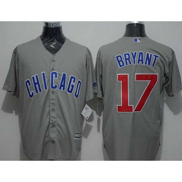 Cubs #17 Kris Bryant Grey New Cool Base Stitched Jersey