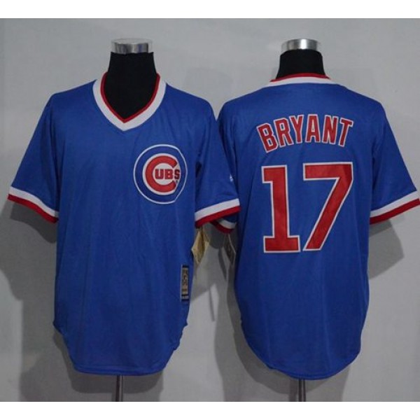 Cubs #17 Kris Bryant Blue Cooperstown Stitched Jersey
