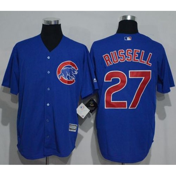 Cubs #27 Addison Russell Blue New Cool Base Stitched Jersey