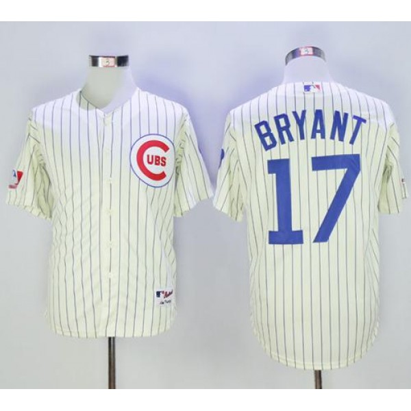 Cubs #17 Kris Bryant Cream 1969 Turn Back The Clock Stitched Jersey