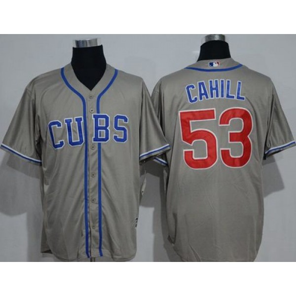 Cubs #53 Trevor Cahill Grey New Cool Base Alternate Road Stitched Jersey