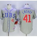 Cubs #41 John Lackey Grey Alternate Road Cool Base Stitched Jersey