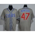 Cubs #47 Miguel Montero Grey New Cool Base Alternate Road Stitched Jersey