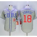 Cubs #18 Ben Zobrist Grey Alternate Road Cool Base Stitched Jersey