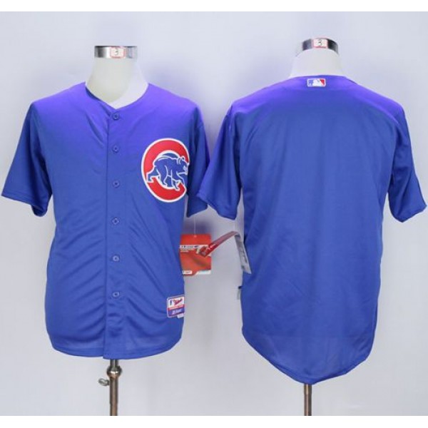 Cubs Blank Blue Cool Base Stitched Jersey