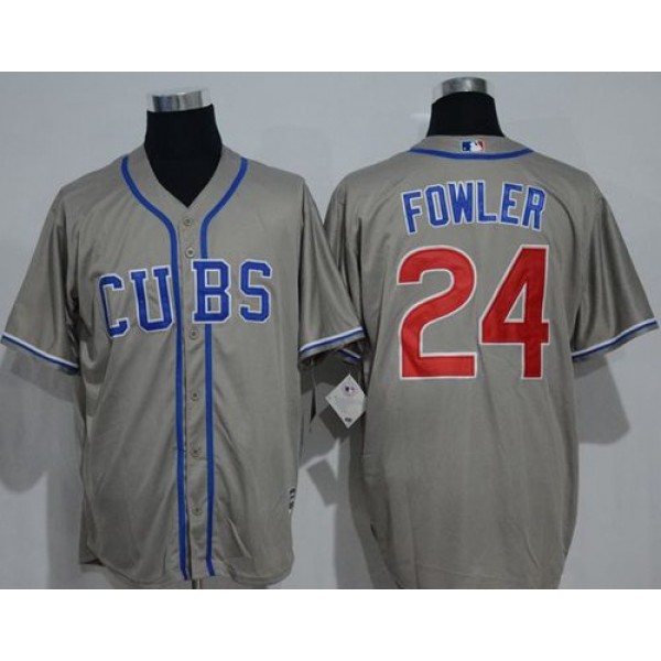 Cubs #24 Dexter Fowler Grey New Cool Base Alternate Road Stitched Jersey