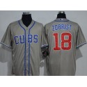 Cubs #18 Ben Zobrist Grey New Cool Base Alternate Road Stitched Jersey