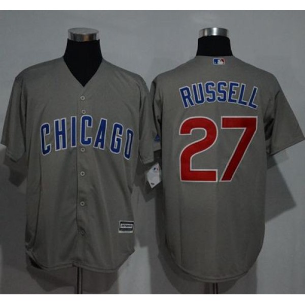 Cubs #27 Addison Russell Grey New Cool Base Stitched Jersey
