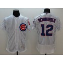 Cubs #12 Kyle Schwarber White Flexbase Authentic Collection Stitched Jersey