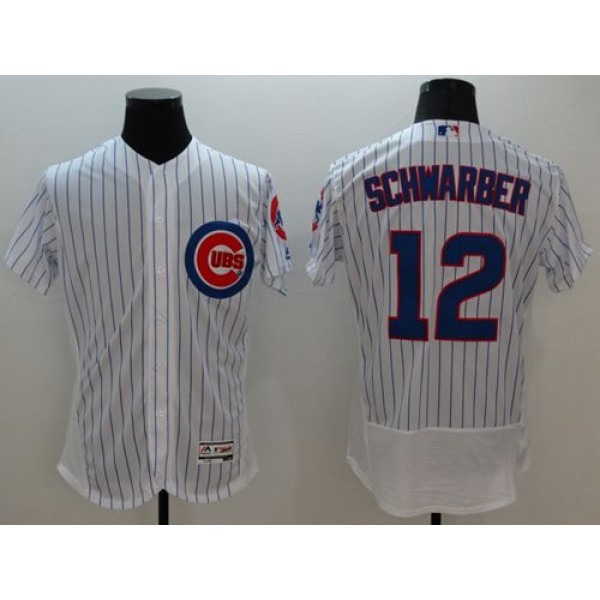 Cubs #12 Kyle Schwarber White Flexbase Authentic Collection Stitched Jersey