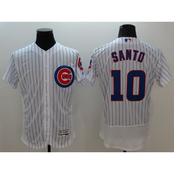 Cubs #10 Ron Santo White Flexbase Authentic Collection Stitched Jersey