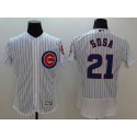 Cubs #21 Sammy Sosa White Flexbase Authentic Collection Stitched Jersey