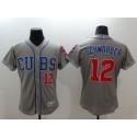 Cubs #12 Kyle Schwarber Grey Flexbase Authentic Collection Alternate Road Stitched Jersey