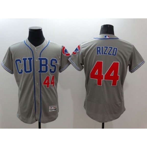 Cubs #44 Anthony Rizzo Grey Flexbase Authentic Collection Alternate Road Stitched Jersey