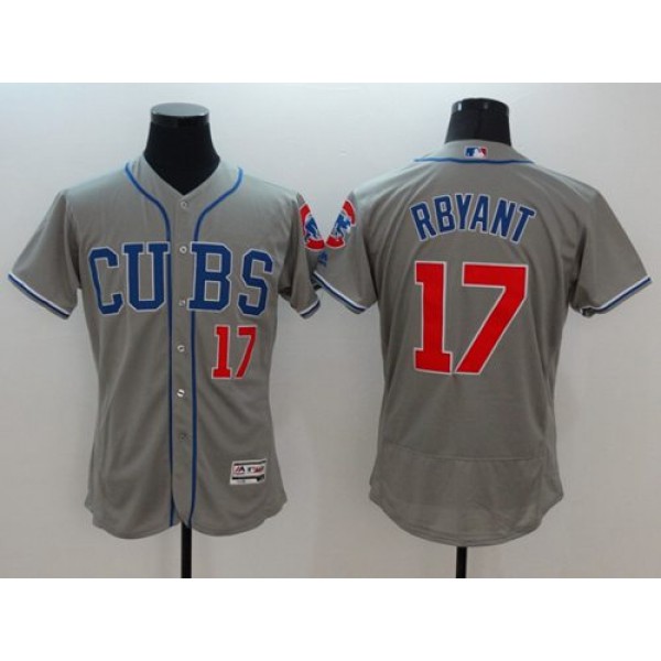 Cubs #17 Kris Bryant Grey Flexbase Authentic Collection Alternate Road Stitched Jersey