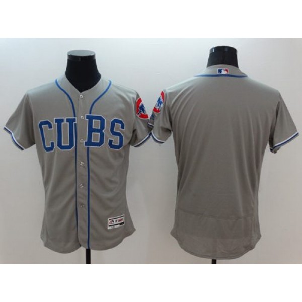 Cubs Blank Grey Flexbase Authentic Collection Alternate Road Stitched Jersey