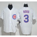 Cubs #3 David Ross White(Blue Strip) New Cool Base Stitched Jersey