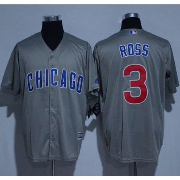Cubs #3 David Ross Grey New Cool Base Stitched Jersey