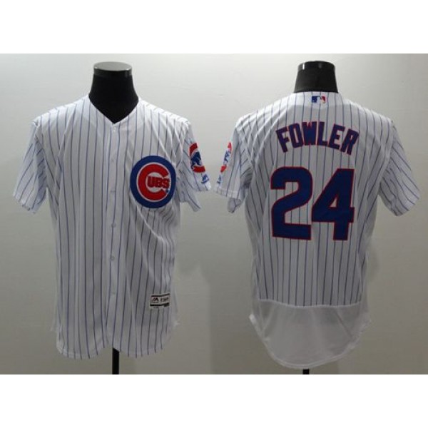 Cubs #24 Dexter Fowler White Flexbase Authentic Collection Stitched Jersey