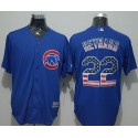 Cubs #22 Jason Heyward Blue USA Flag Fashion Stitched Jersey