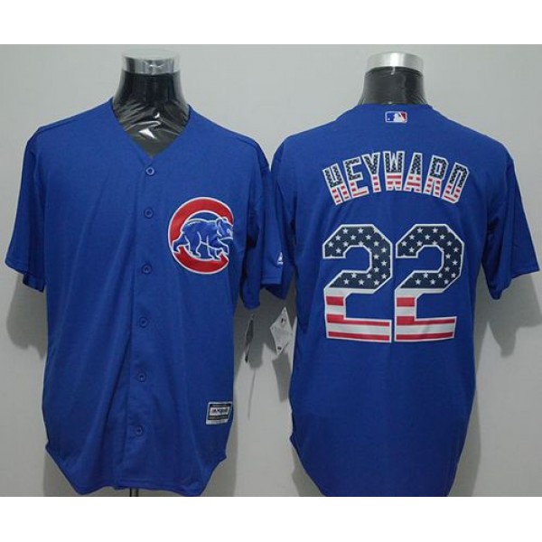Cubs #22 Jason Heyward Blue USA Flag Fashion Stitched Jersey