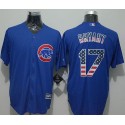 Cubs #17 Kris Bryant Blue USA Flag Fashion Stitched Jersey