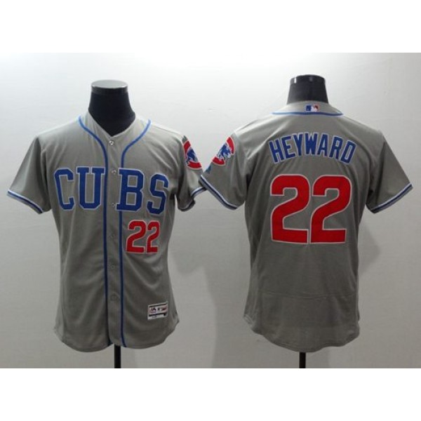 Cubs #22 Jason Heyward Grey Flexbase Authentic Collection Alternate Road Stitched Jersey