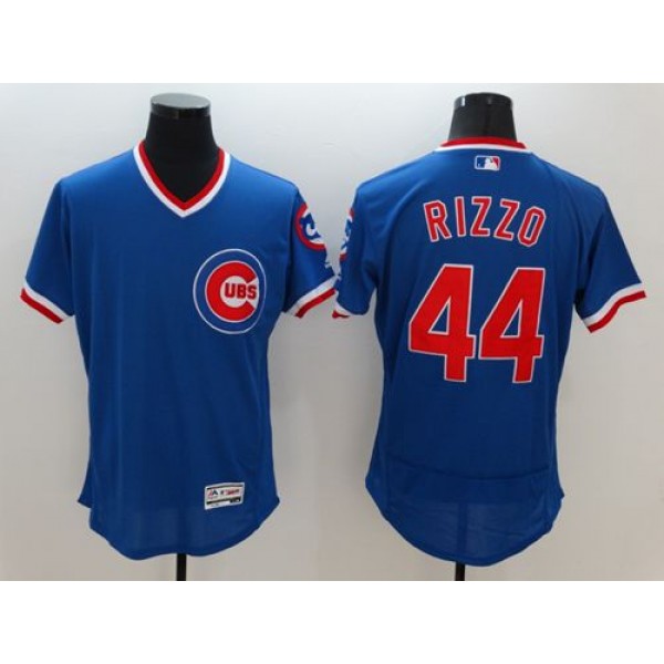 Cubs #44 Anthony Rizzo Blue Flexbase Authentic Collection Cooperstown Stitched Jersey