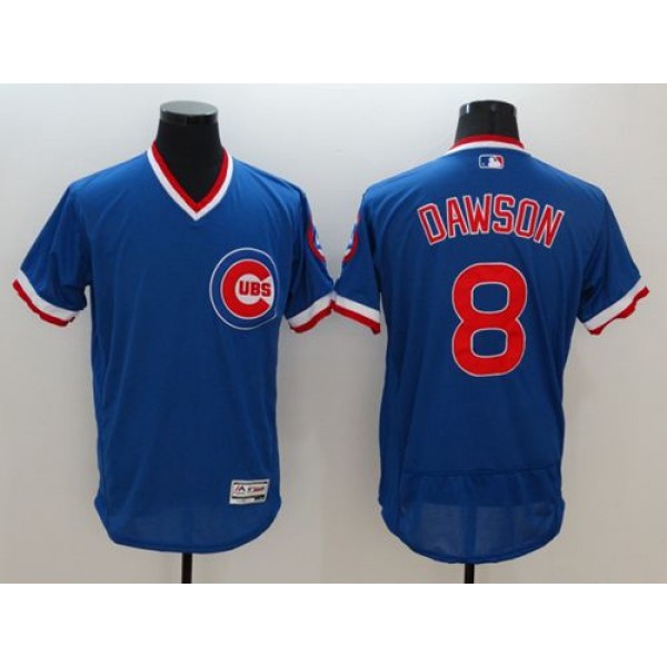Cubs #8 Andre Dawson Blue Flexbase Authentic Collection Cooperstown Stitched Jersey