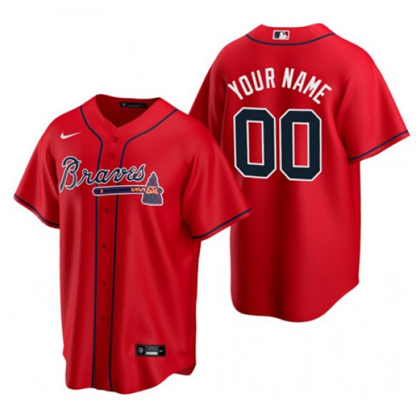Atlanta Braves Customized Custom Red Cool Base Stitched Jersey