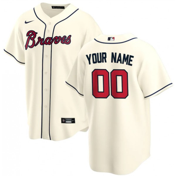 Atlanta Braves Customized Cream Stitched MLB Jersey