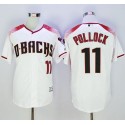Diamondbacks #11 A. J. Pollock White Brick New Cool Base Stitched Jersey