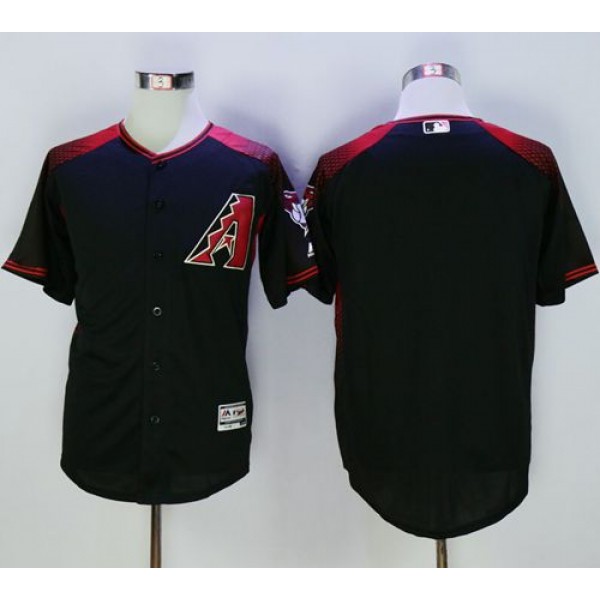 Diamondbacks Blank Black Brick New Cool Base Stitched Jersey