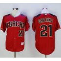 Diamondbacks #21 Zack Greinke Red Brick New Cool Base Stitched Jersey