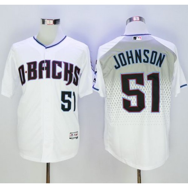 Diamondbacks #51 Randy Johnson White Capri New Cool Base Stitched Jersey