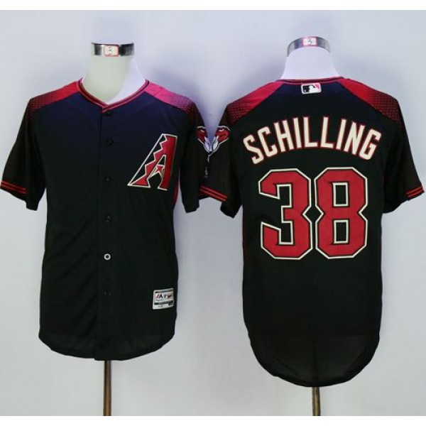 Diamondbacks #38 Curt Schilling Black Brick New Cool Base Stitched Jersey
